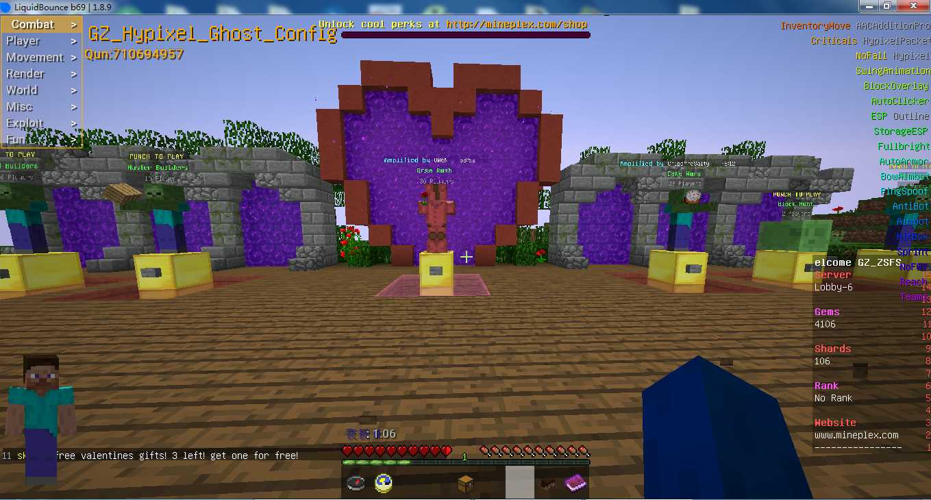 我的世界Hypixel安全黑客配置Version2.0 TC辅助网www.tcsq1.com6171