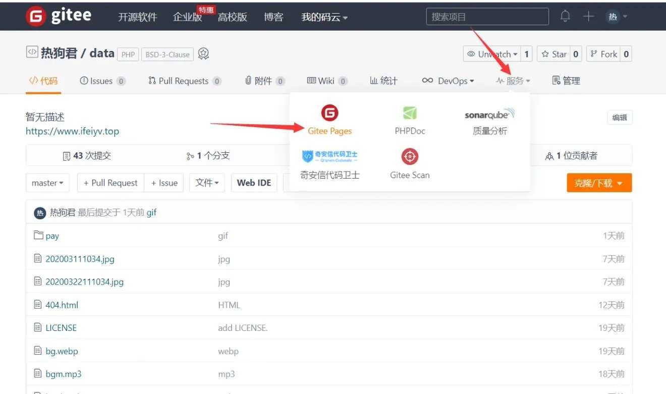 利用码云零成本搭建个人网站 TC辅助网www.tcsq1.com4492