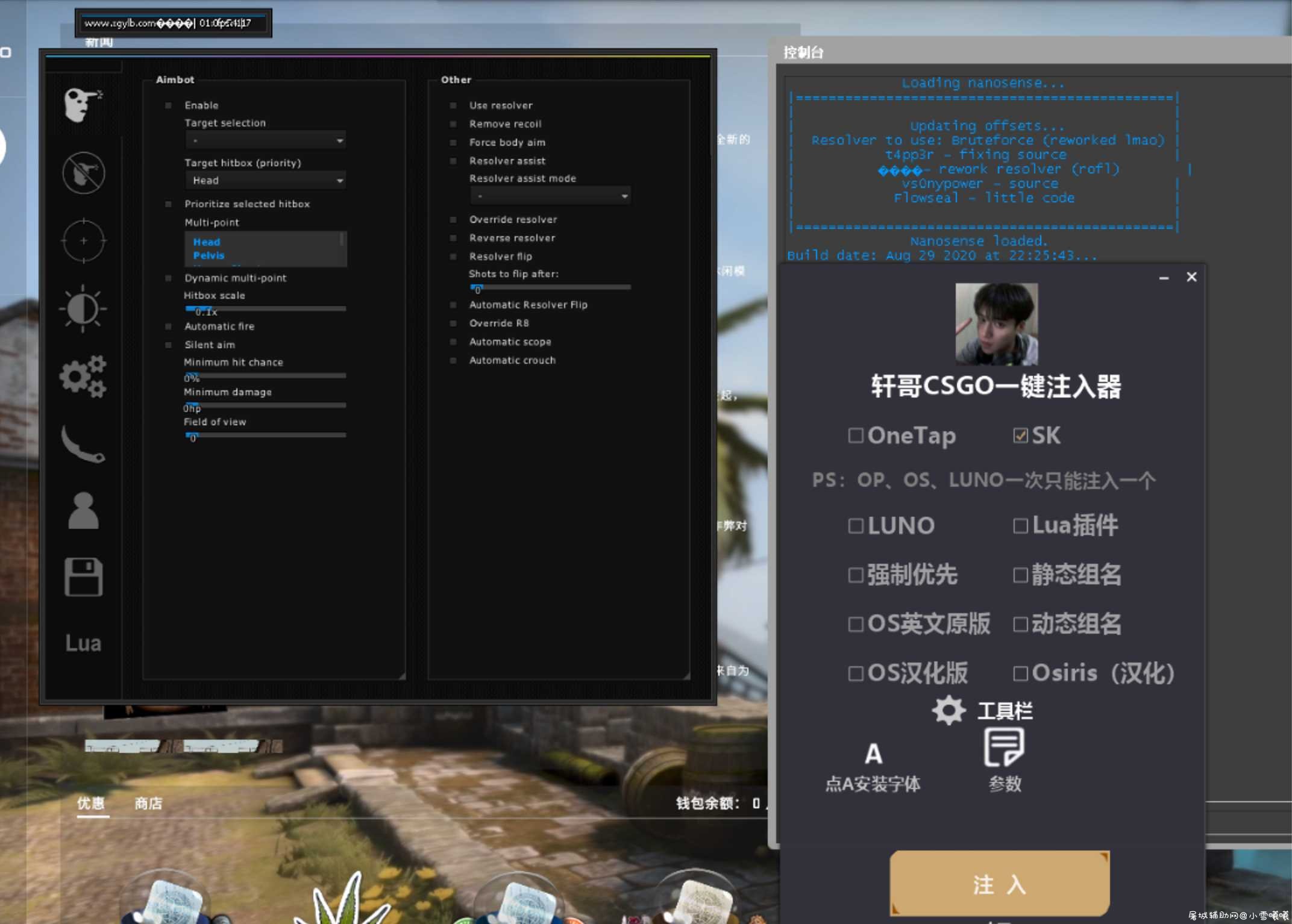 轩哥独家CSGO一键注入器3.0 增加SK 全网首发 TC辅助网www.tcsq1.com7993