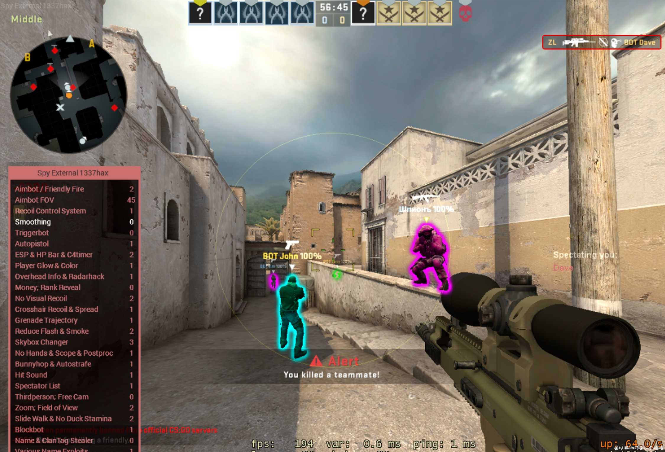 CSGO间谍外部1337 hax(旧校)（作弊辅助） TC辅助网www.tcsq1.com119