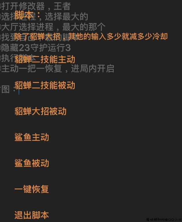 王者貂蝉 澜 鲨鱼自定义减CD助手「2022.1.30」 TC辅助网www.tcsq1.com7668