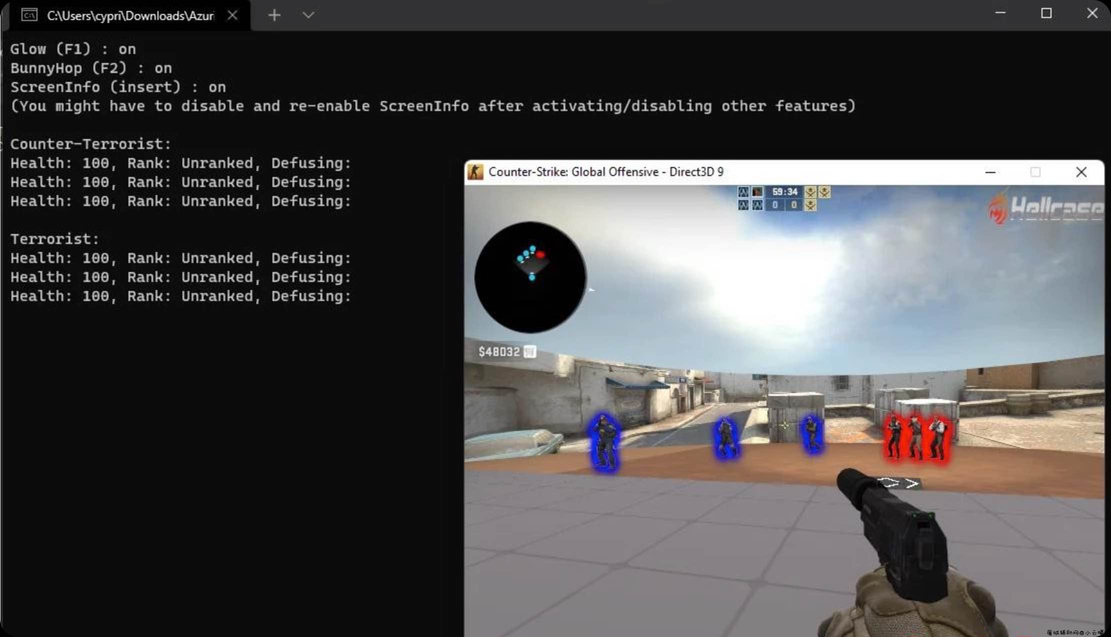 CSGO Azuria发光透视连跳作弊辅助 TC辅助网www.tcsq1.com730