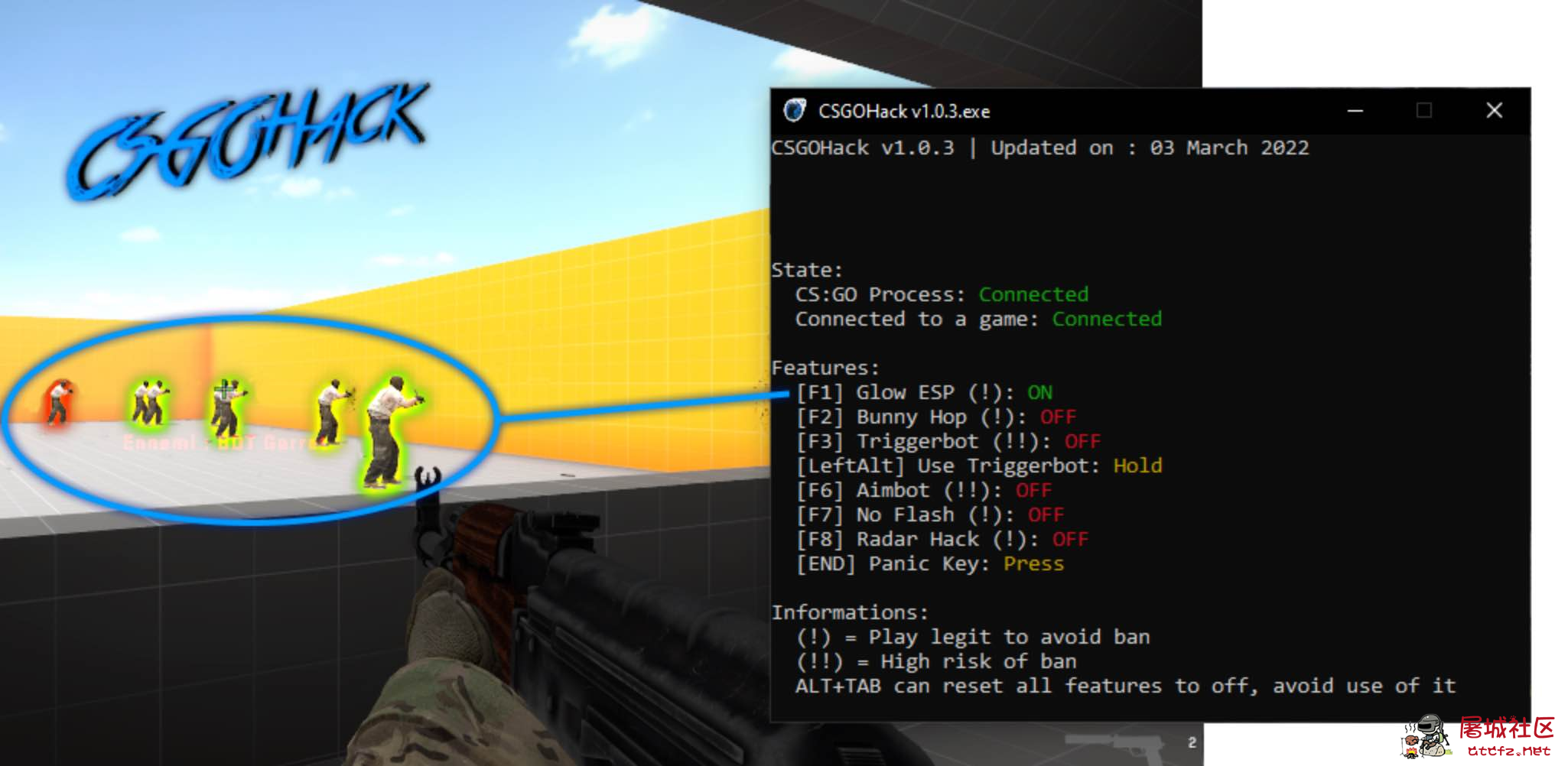 CSGO Hack v1.0.7 透视自瞄连跳多功能辅助 TC辅助网www.tcsq1.com5681