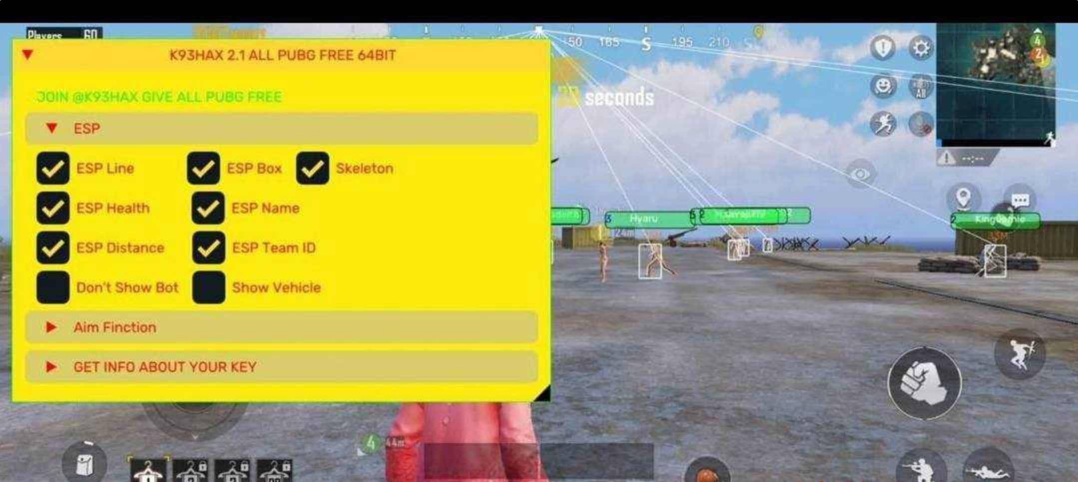 PUBG国际服K93绘制自瞄子弹追踪直装版插件 TC辅助网www.tcsq1.com6500