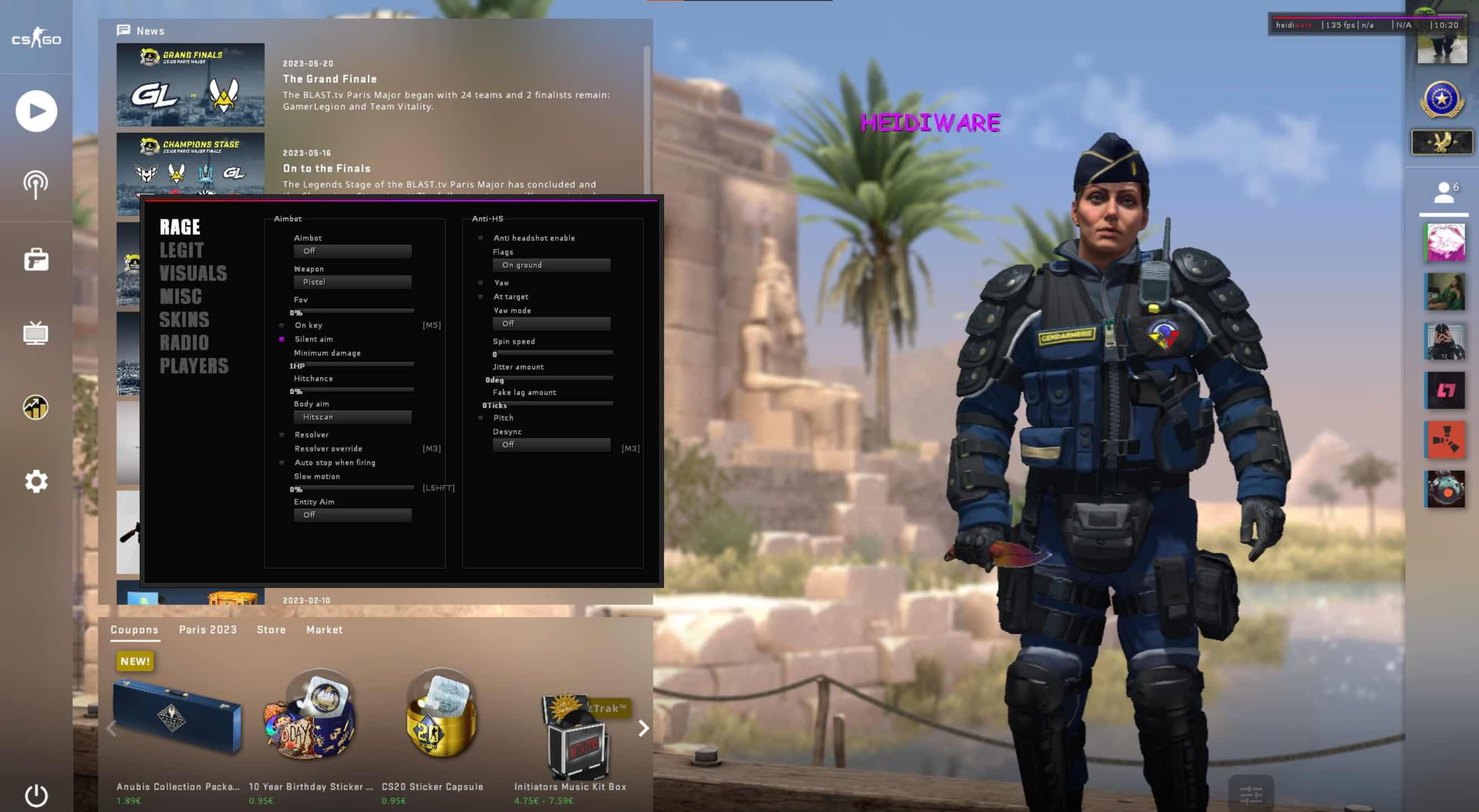 CSGO HeidiWare V2 透视自瞄多功能辅助 TC辅助网www.tcsq1.com827