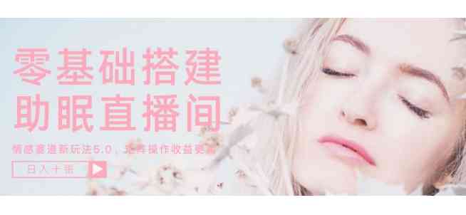 零基础手把手教你搭建助眠直播间月入过W TC辅助网www.tcsq1.com6545