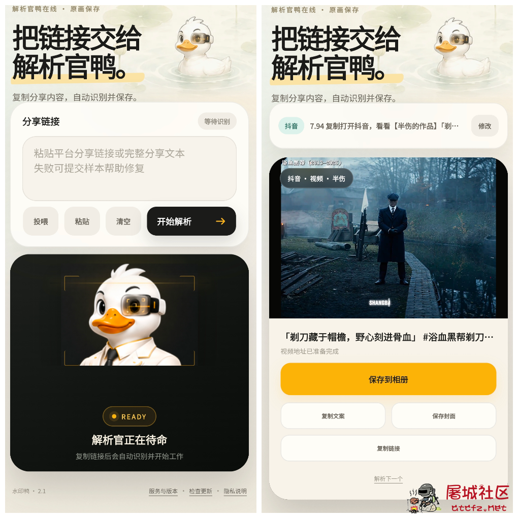 水印鸭v2.1  短视频去水印一键解析各大平台 TC辅助网www.tcsq1.com552
